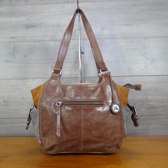 The Sak Multi Color Leather Shoulder Bag Satchel Handbag Tote Purse